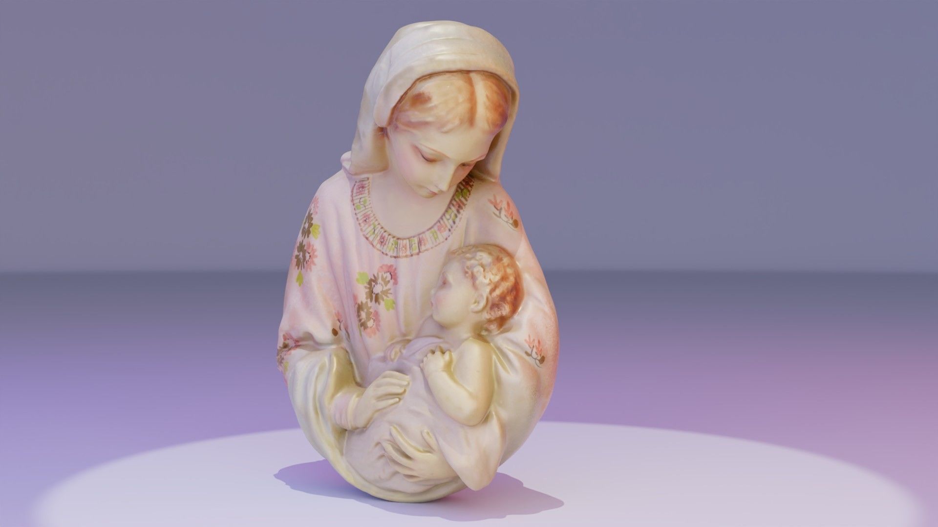 Mary with baby Jesus high-poly 3D model_10