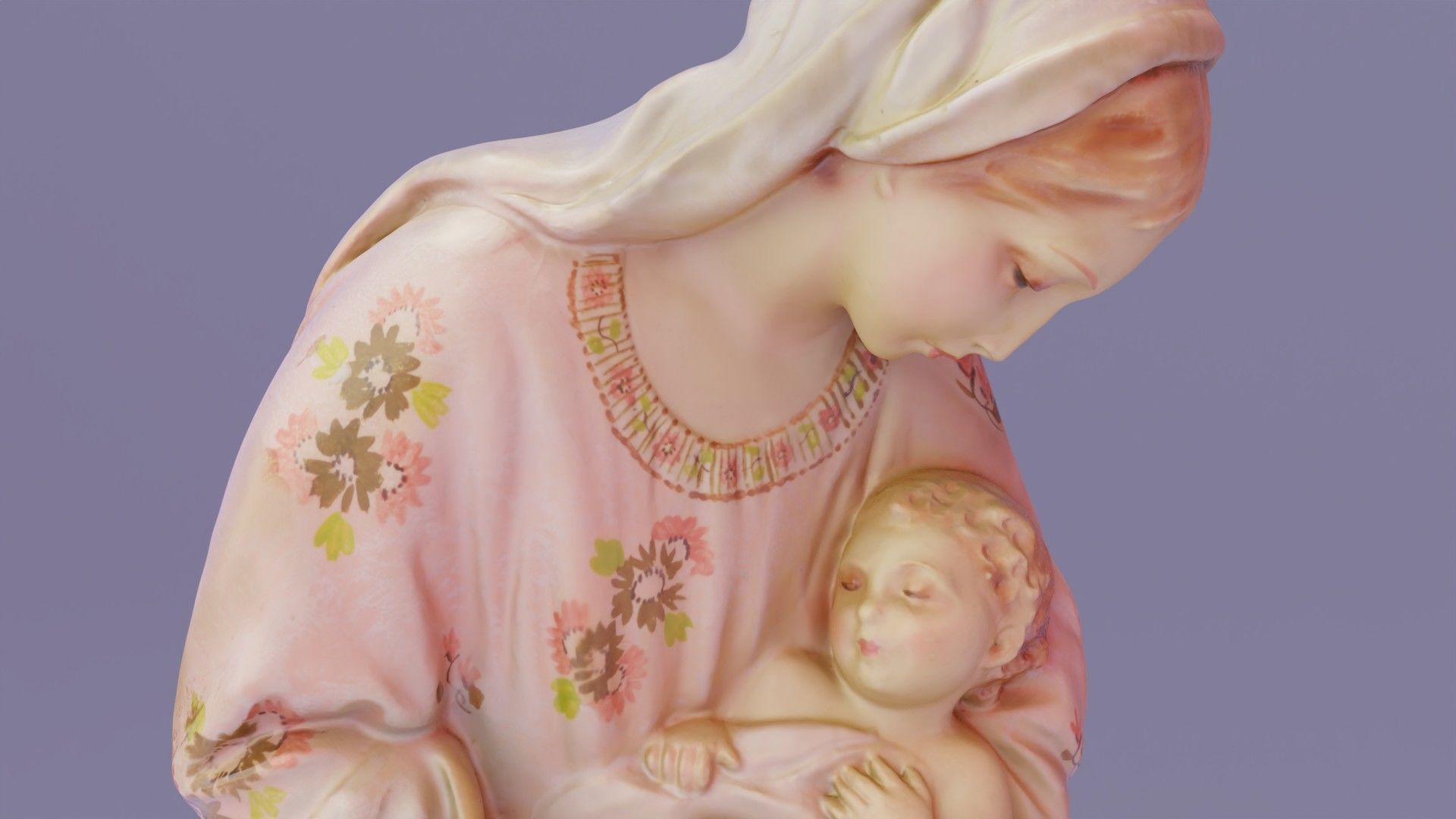 Mary with baby Jesus high-poly 3D model_6
