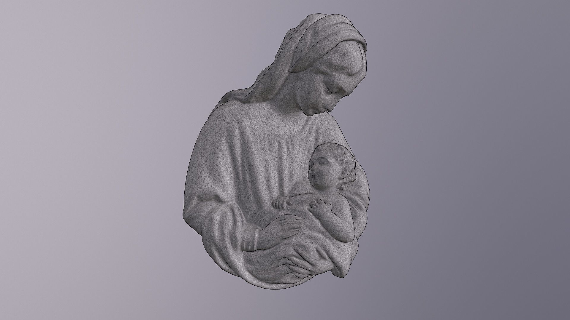 Mary with baby Jesus high-poly 3D model_15