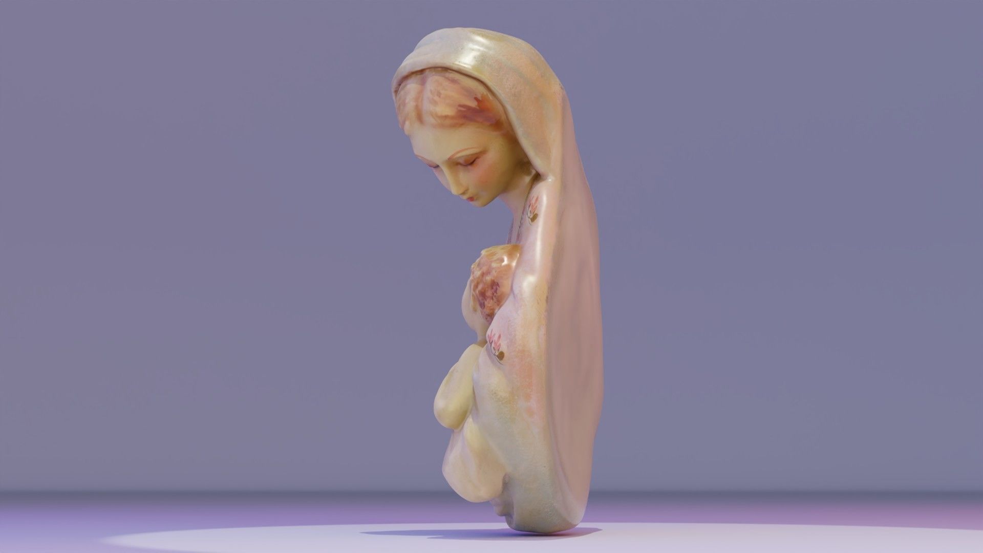 Mary with baby Jesus high-poly 3D model_4