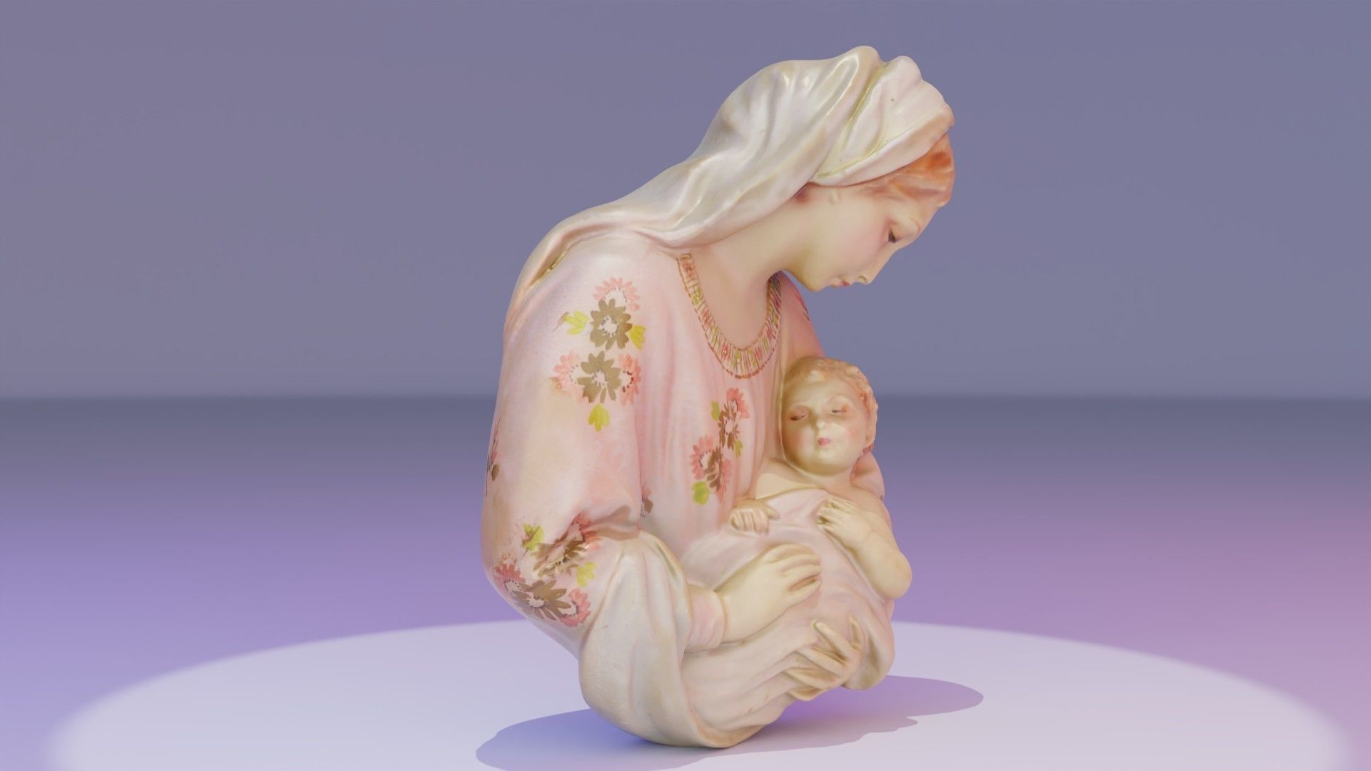 Mary with baby Jesus high-poly 3D model_2