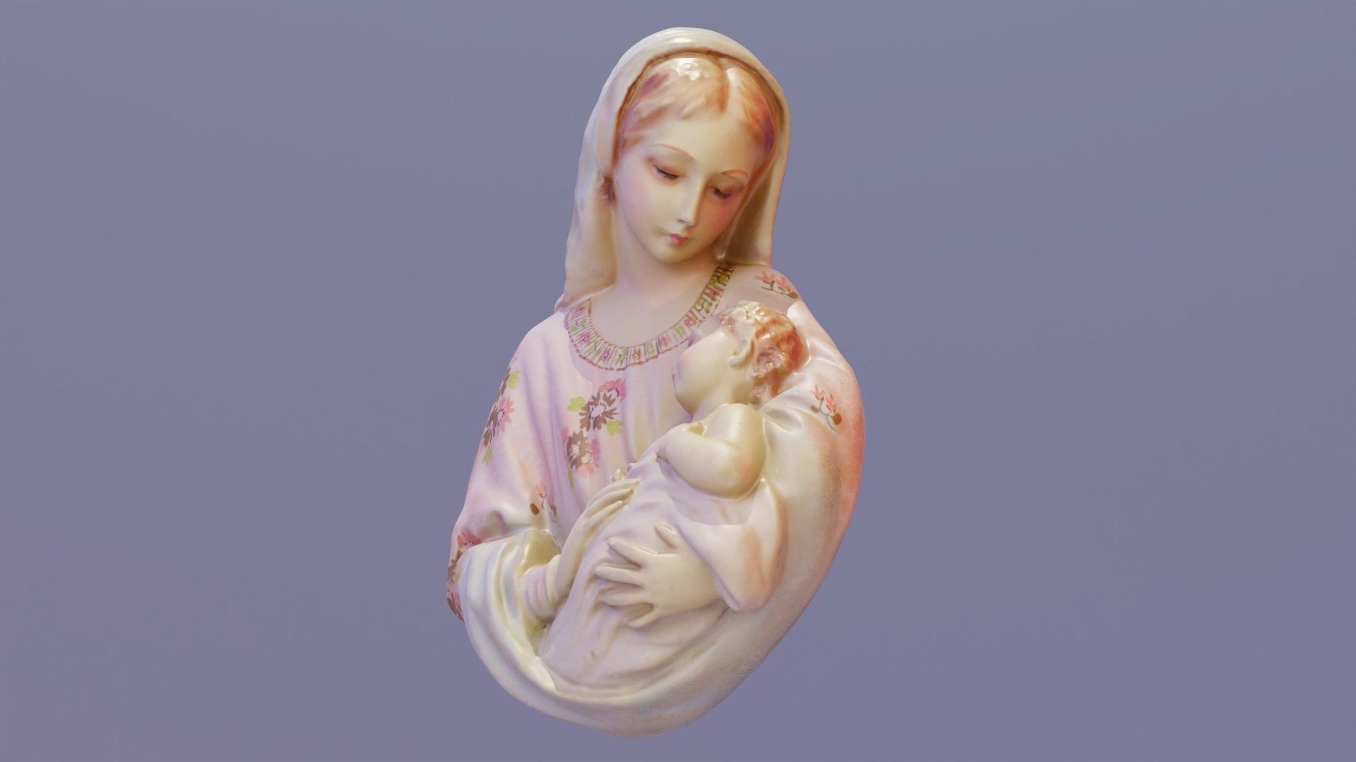 Mary with baby Jesus high-poly 3D model_12