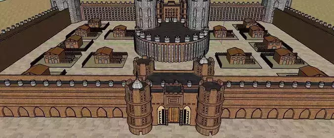 Castle 3d model Low-poly 3D model