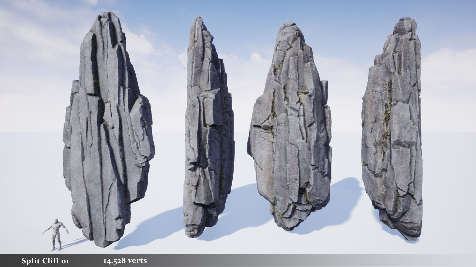 Modular Realistic Looking Cliffs and Rocks UE Low-poly 3D model_9