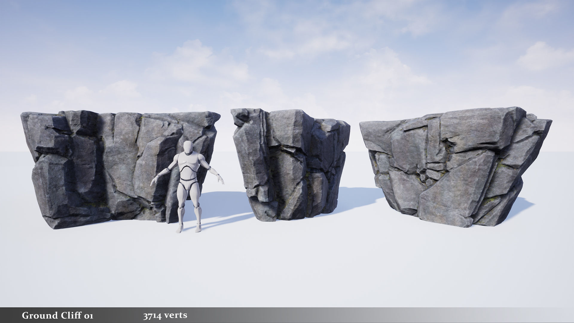 Modular Realistic Looking Cliffs and Rocks UE Low-poly 3D model_11