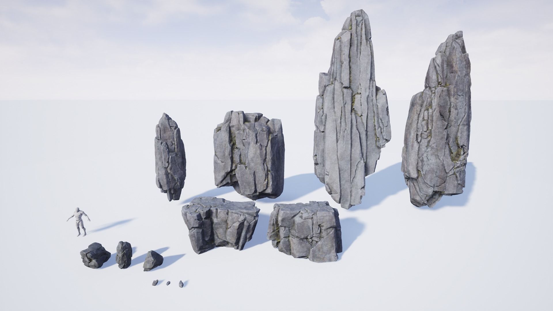 Modular Realistic Looking Cliffs and Rocks UE Low-poly 3D model_6