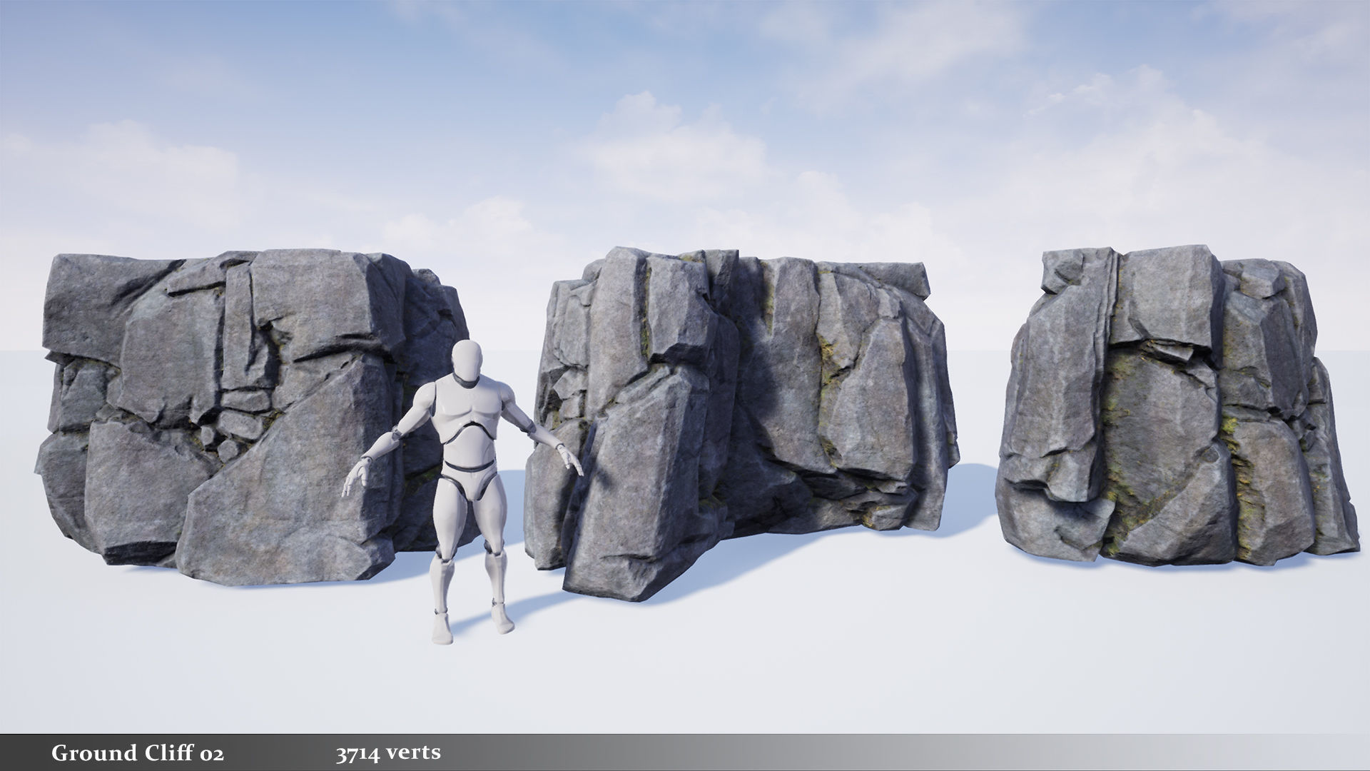 Modular Realistic Looking Cliffs and Rocks UE Low-poly 3D model_12