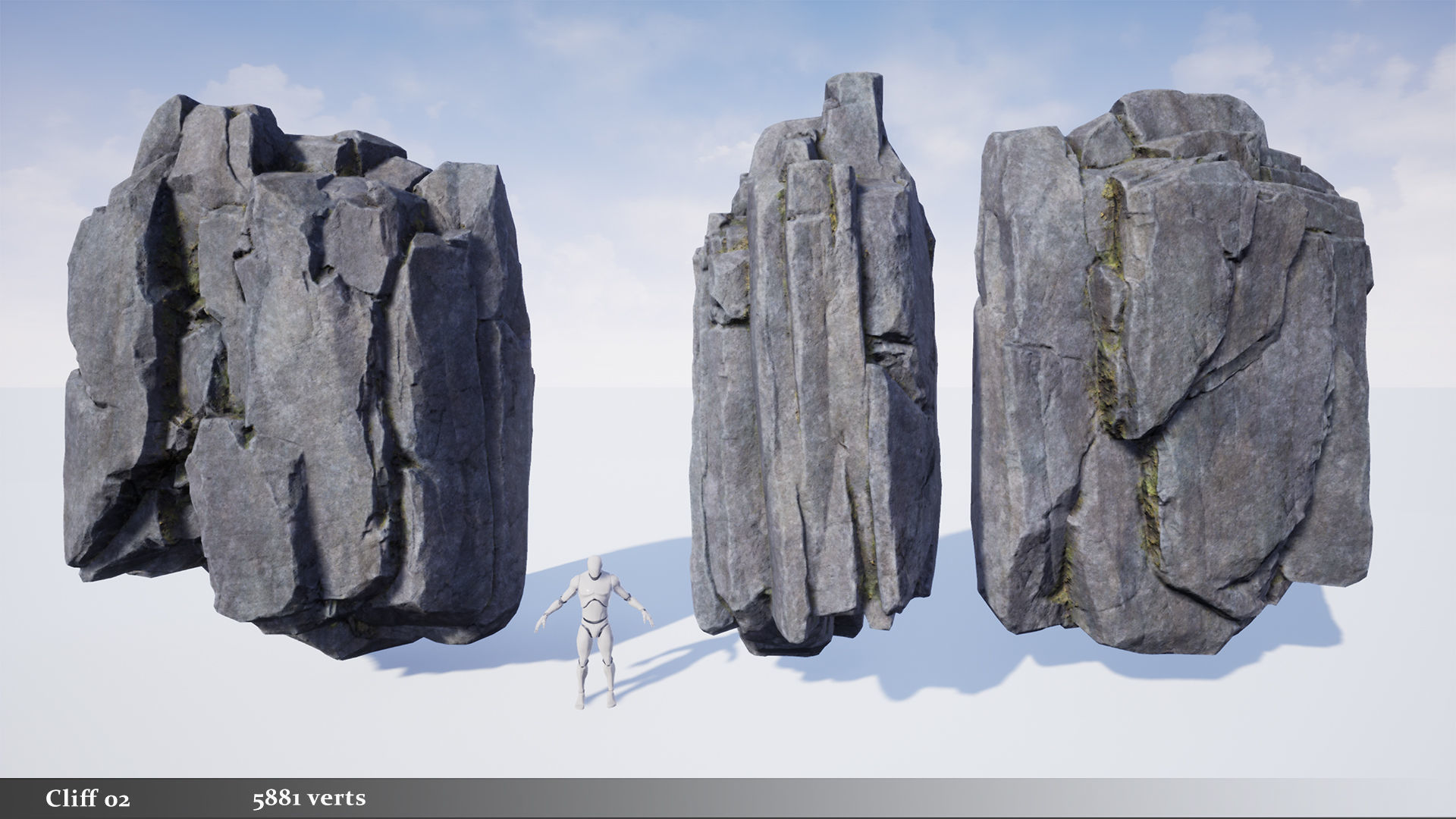 Modular Realistic Looking Cliffs and Rocks UE Low-poly 3D model_8