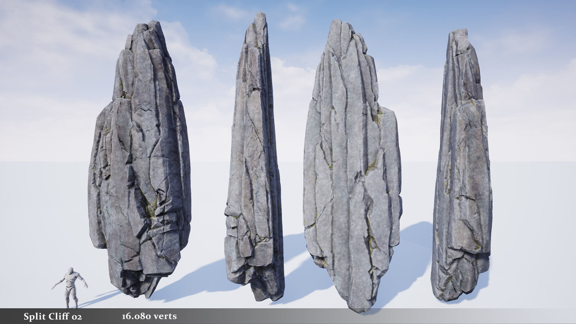 Modular Realistic Looking Cliffs and Rocks UE Low-poly 3D model_10