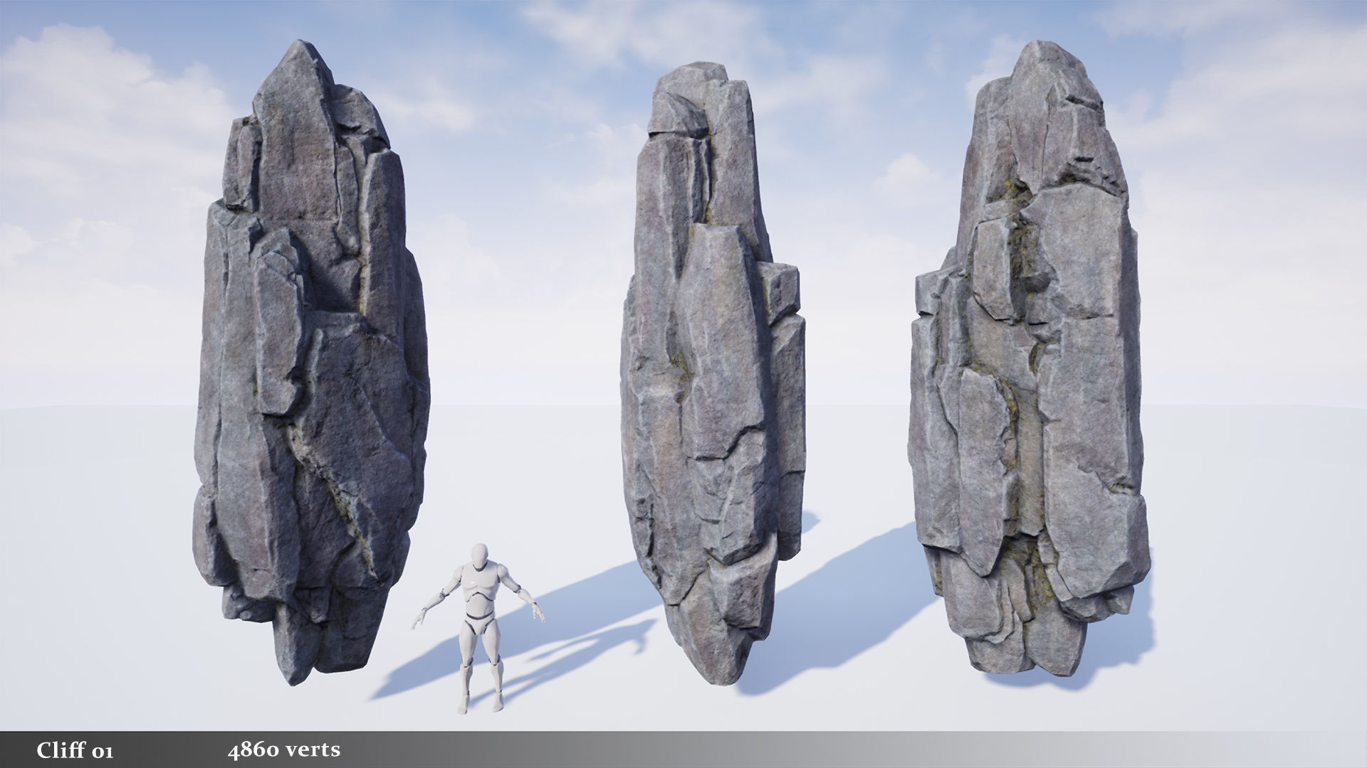 Modular Realistic Looking Cliffs and Rocks UE Low-poly 3D model_7
