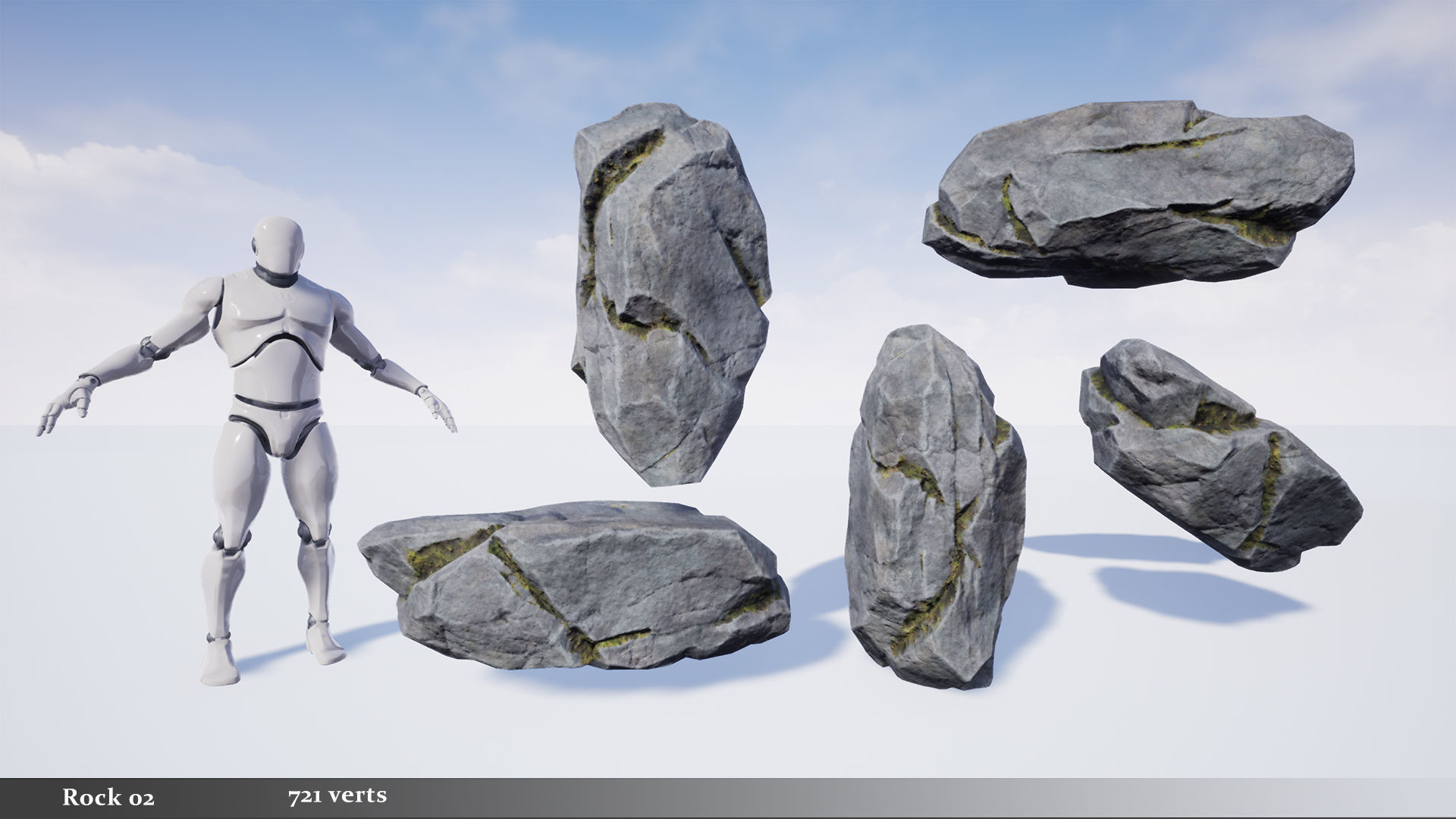Modular Realistic Looking Cliffs and Rocks UE Low-poly 3D model_14
