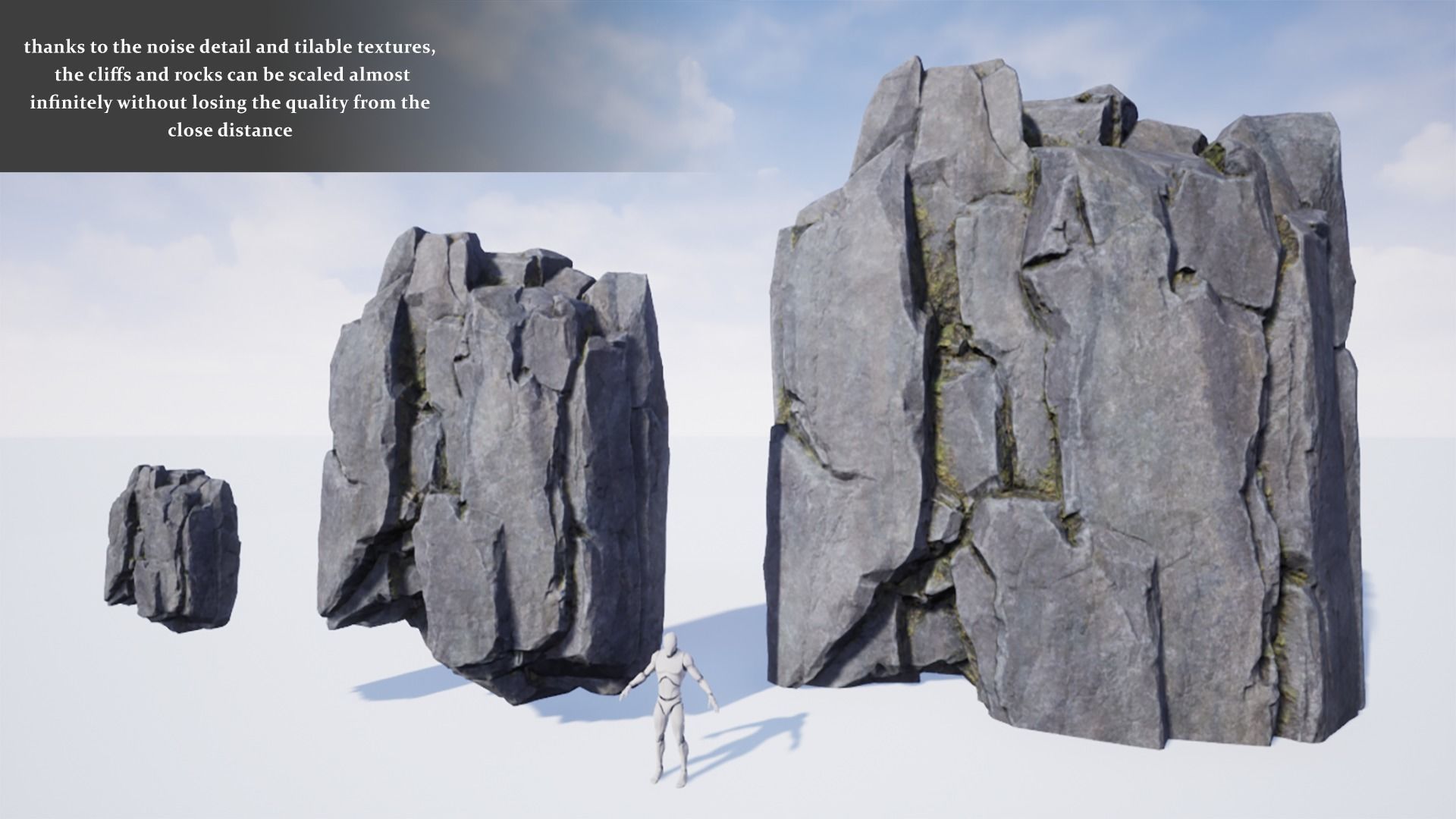 Modular Realistic Looking Cliffs and Rocks UE Low-poly 3D model_18
