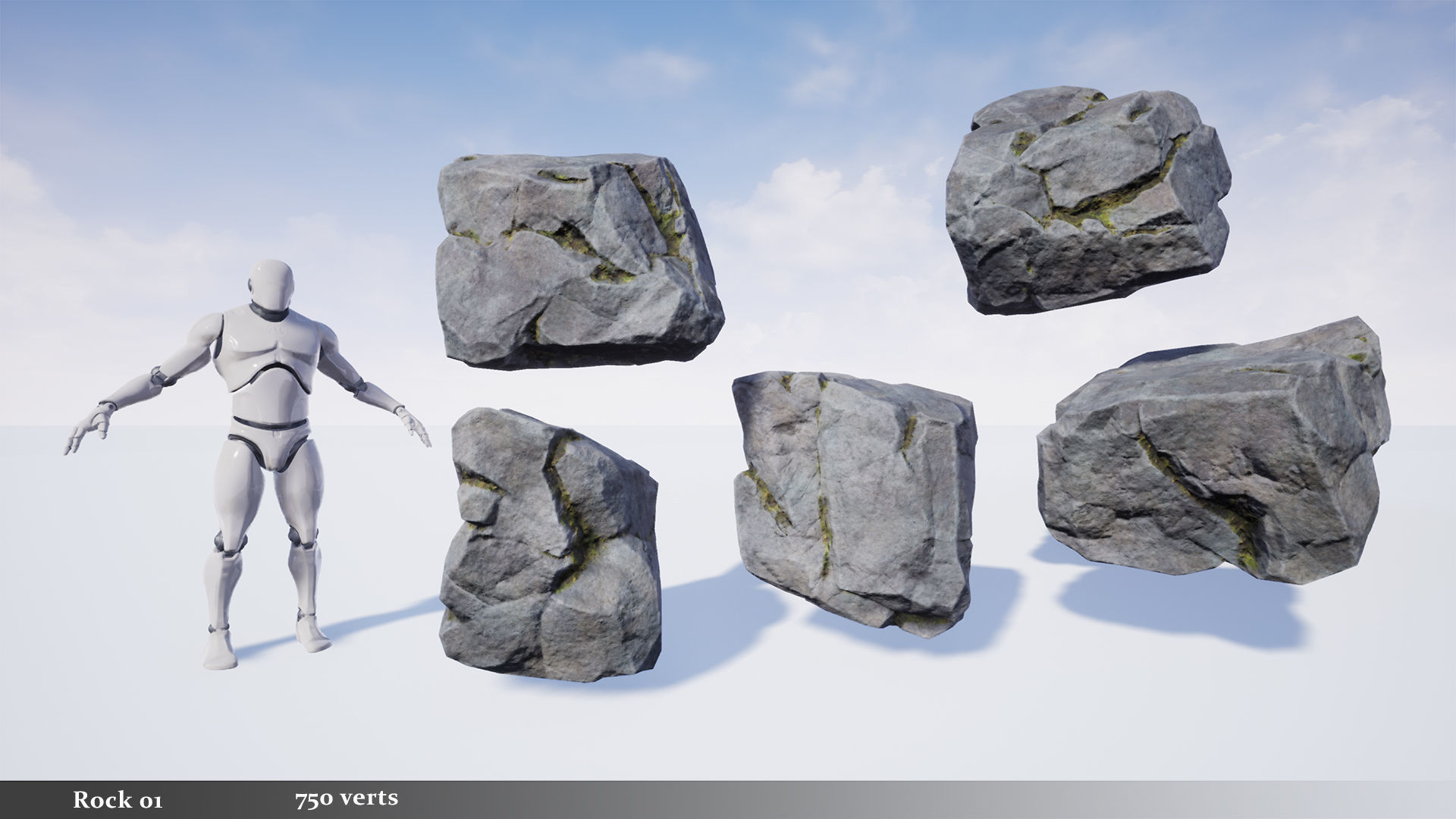 Modular Realistic Looking Cliffs and Rocks UE Low-poly 3D model_13