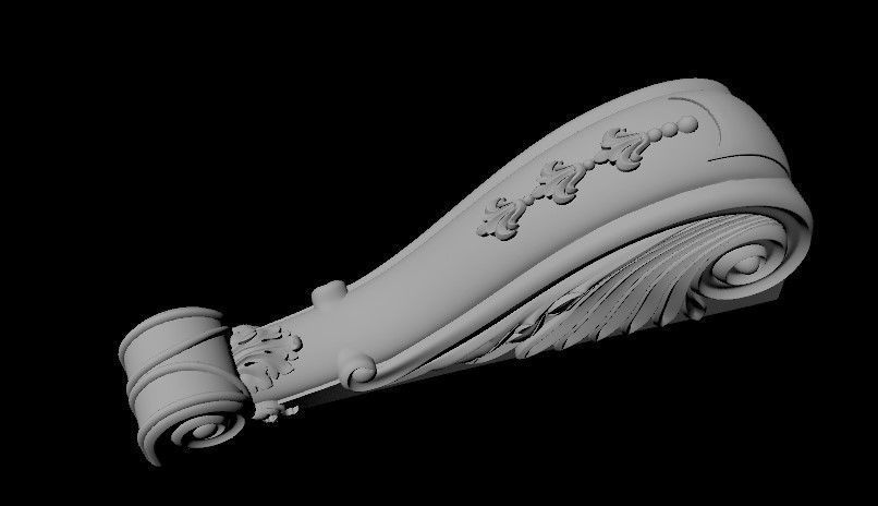 pilaster ornate sculpture 3D model_1