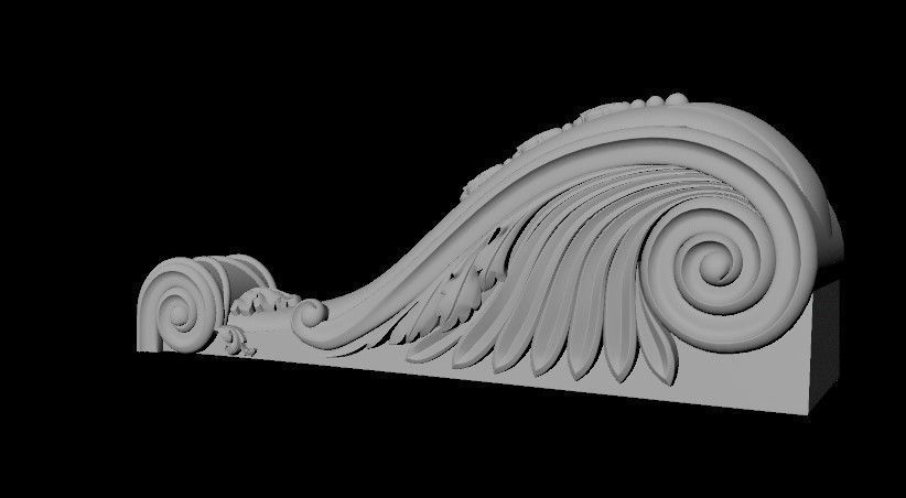 pilaster ornate sculpture 3D model_2