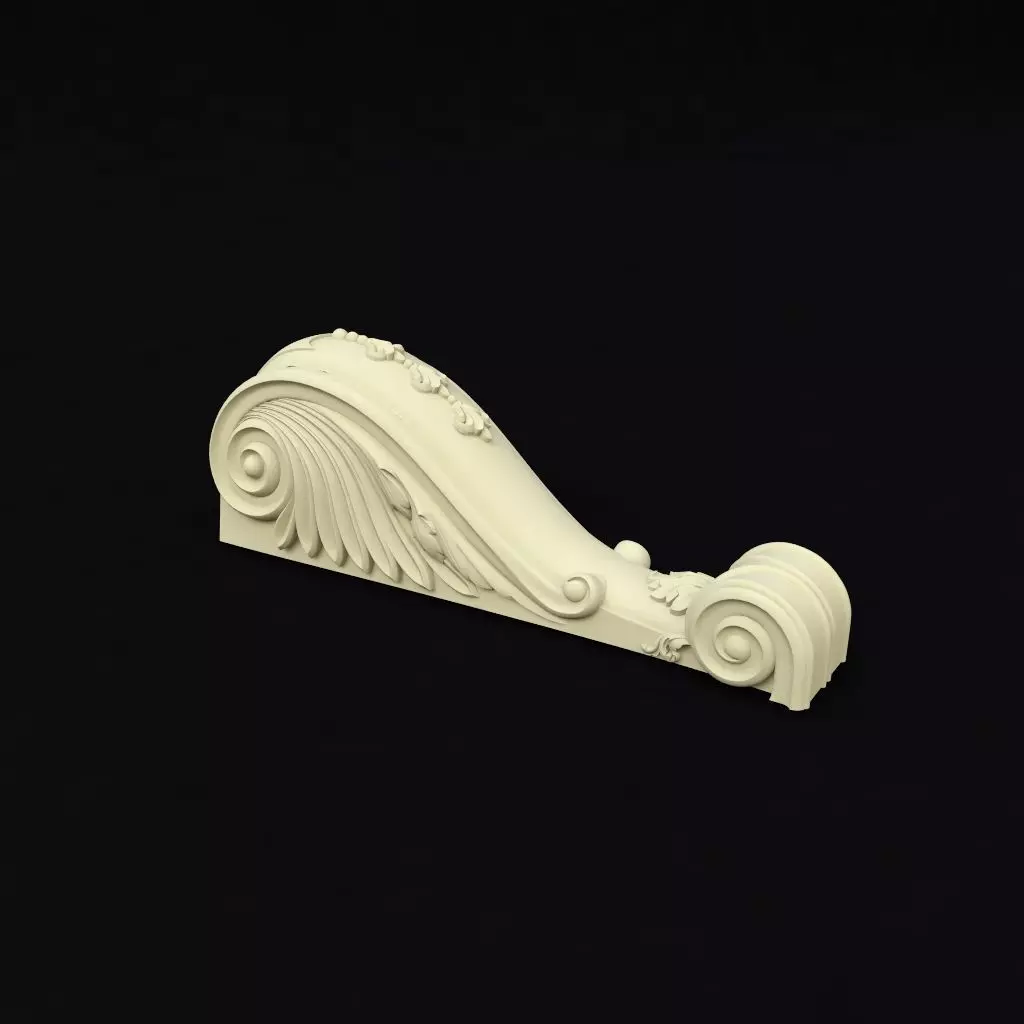 pilaster ornate sculpture 3D model_0