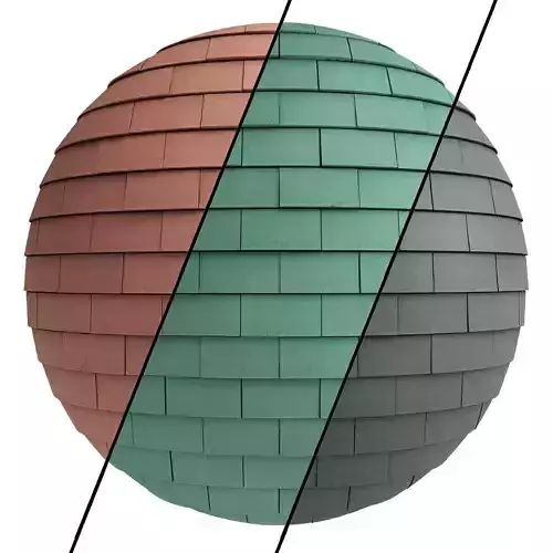 Roof Tile Materials 9- By 3 color Pbr By Sbsar 4k Texture