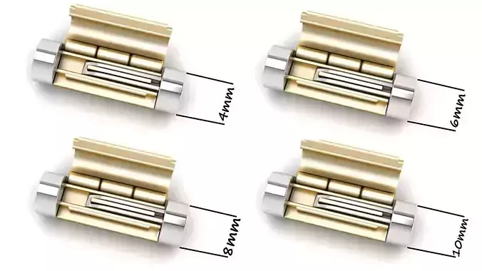 All Sizes Plain Gold Round Bracelet Lock Boxes 3D Model Collection