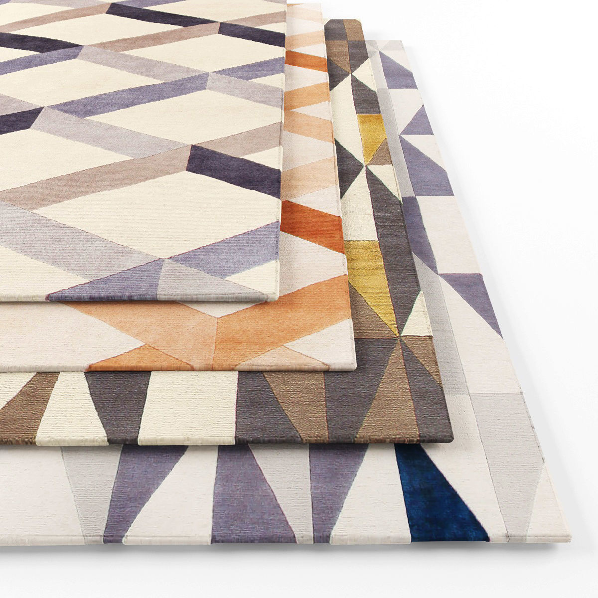 Rugs-1216 geometric rugs Low-poly 3D model_1