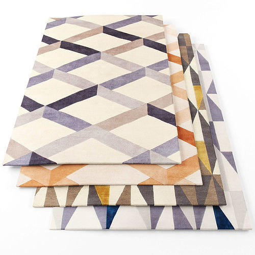 Rugs-1216 geometric rugs Low-poly 3D model