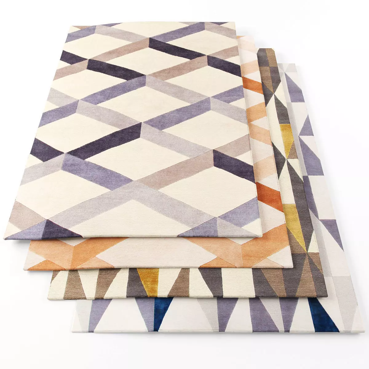 Rugs-1216 geometric rugs Low-poly 3D model_0