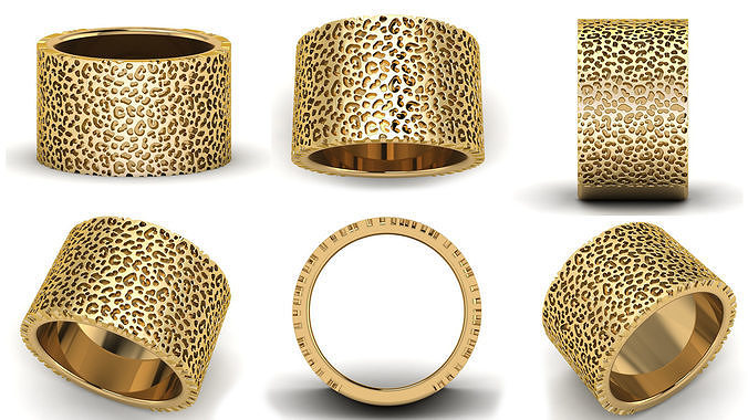 Leopard Texture Ring  3D print model