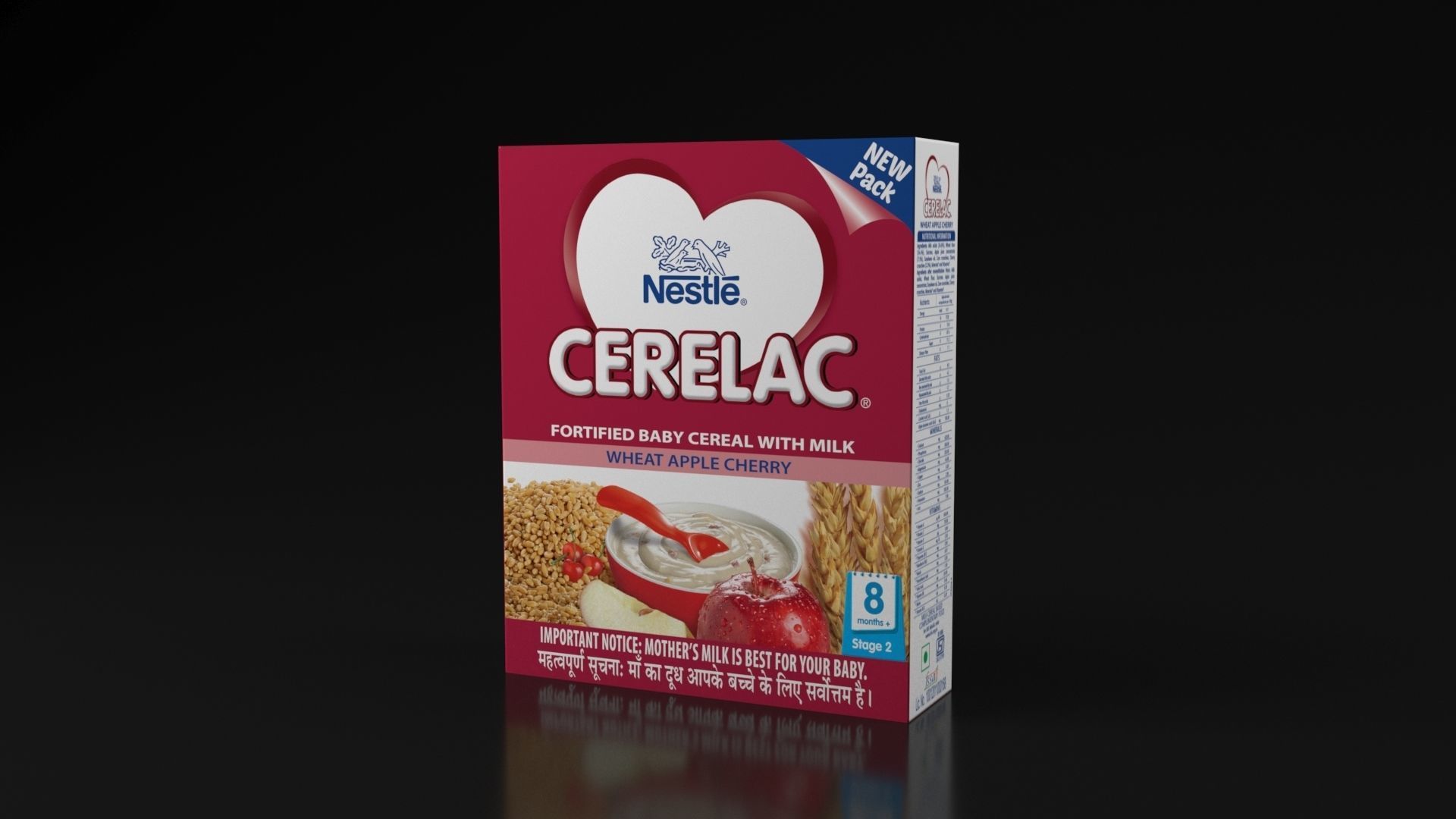 Nestle APPLE CHERRY STG-2 Cereal Box 3D model carton packaging 3D model_4