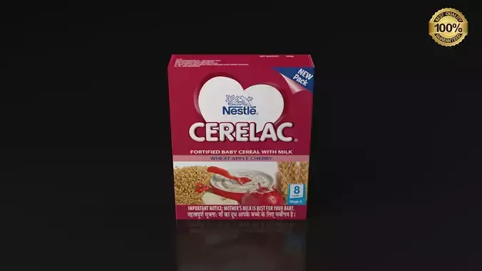 Nestle APPLE CHERRY STG-2 Cereal Box 3D model carton packaging 3D model