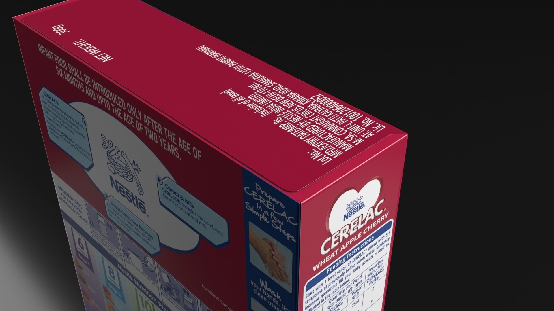 Nestle APPLE CHERRY STG-2 Cereal Box 3D model carton packaging 3D model_6