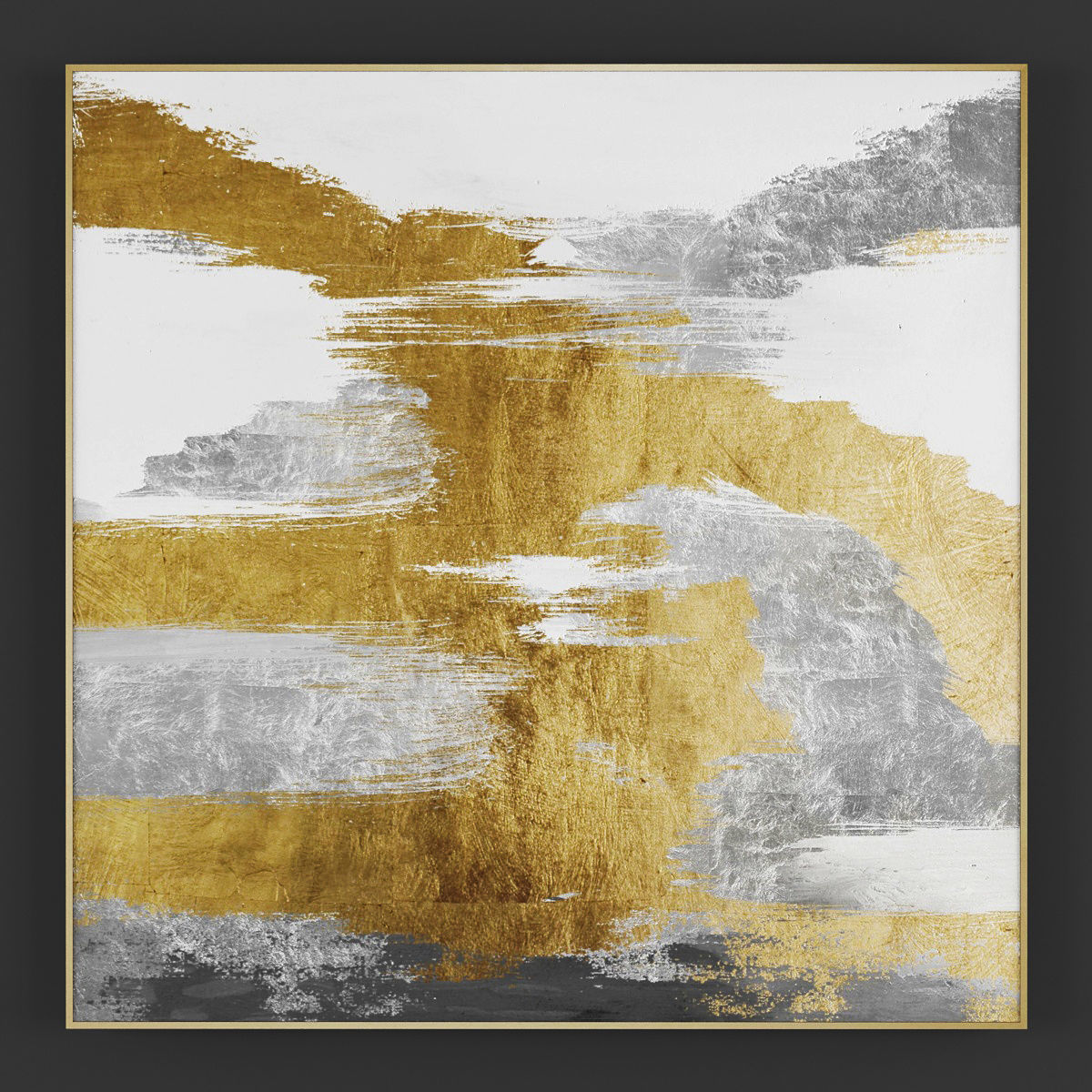 Pictures256 abstract painting in gold Low-poly 3D model_2
