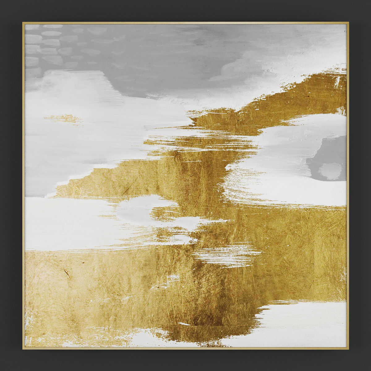 Pictures256 abstract painting in gold Low-poly 3D model_1