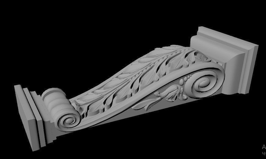pilaster ornate corbel 3D model_1