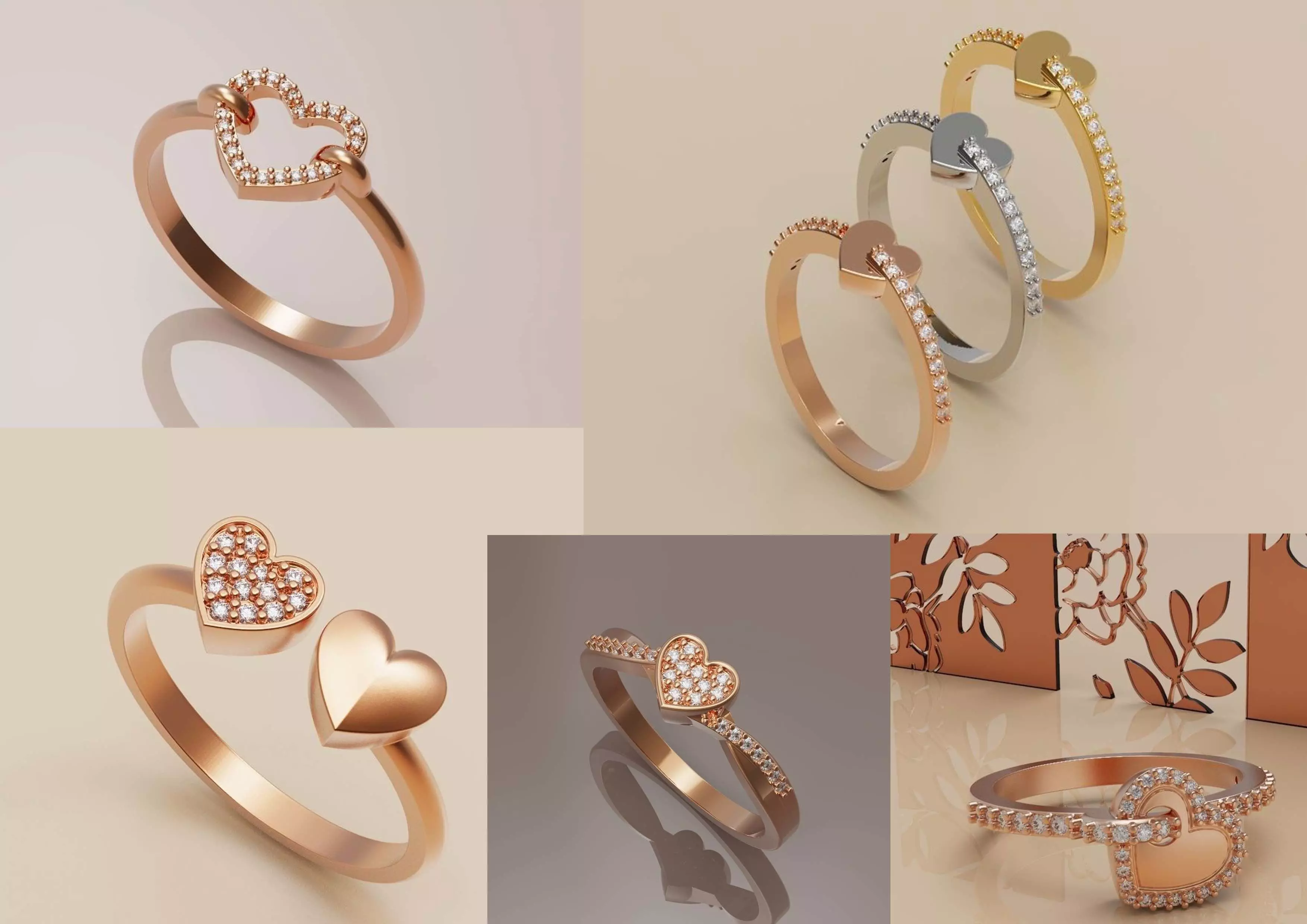 Collection of heart rings _0