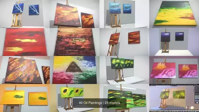 All Oil Paintings 3D Model Collection