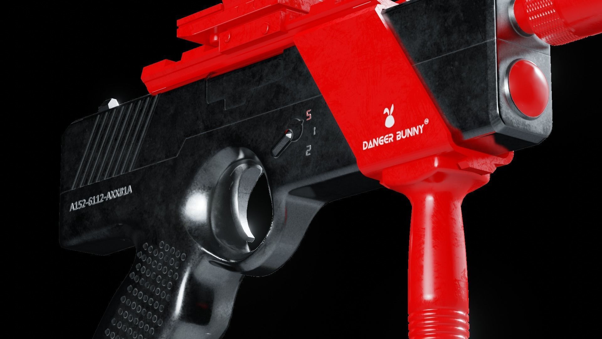 Glock A-152 energy pistol  Low-poly 3D model_4