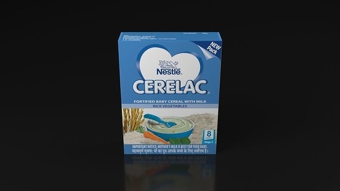 Nestle Rice Vegetable stage-2 Cereal Box3Dmodel carton packaging 3D model
