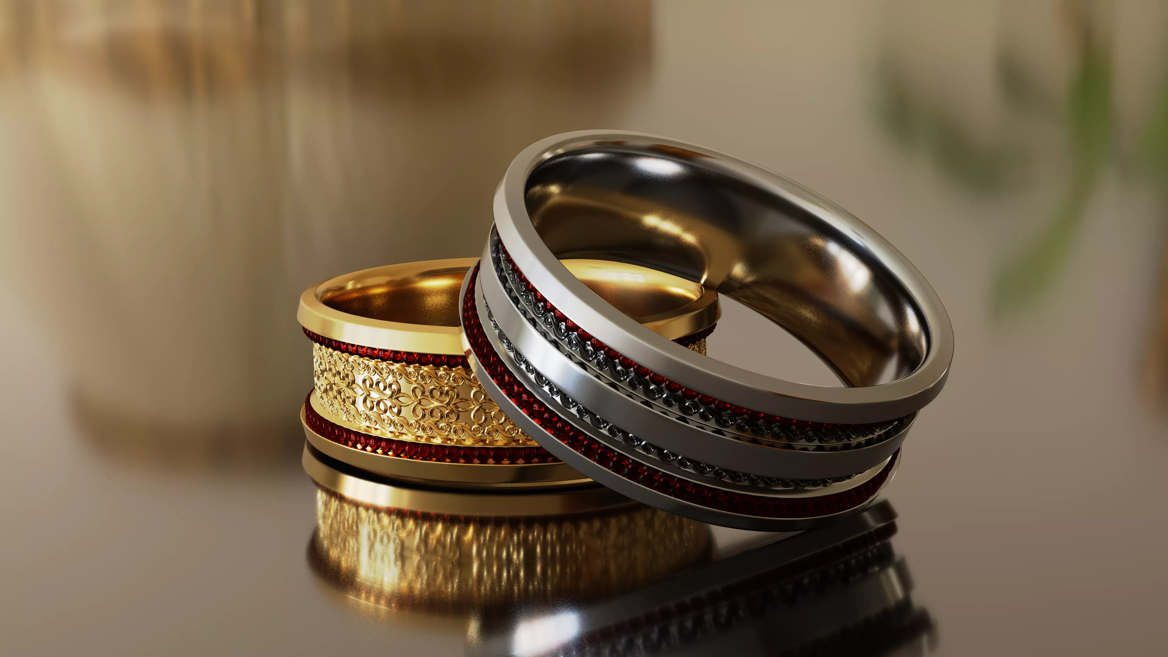 Rings for couple Free low-poly 3D model