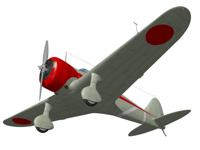 Nakajima Ki27 Nate Otsu 3D model_5