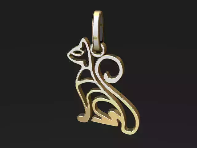 Cat pendant silhouette