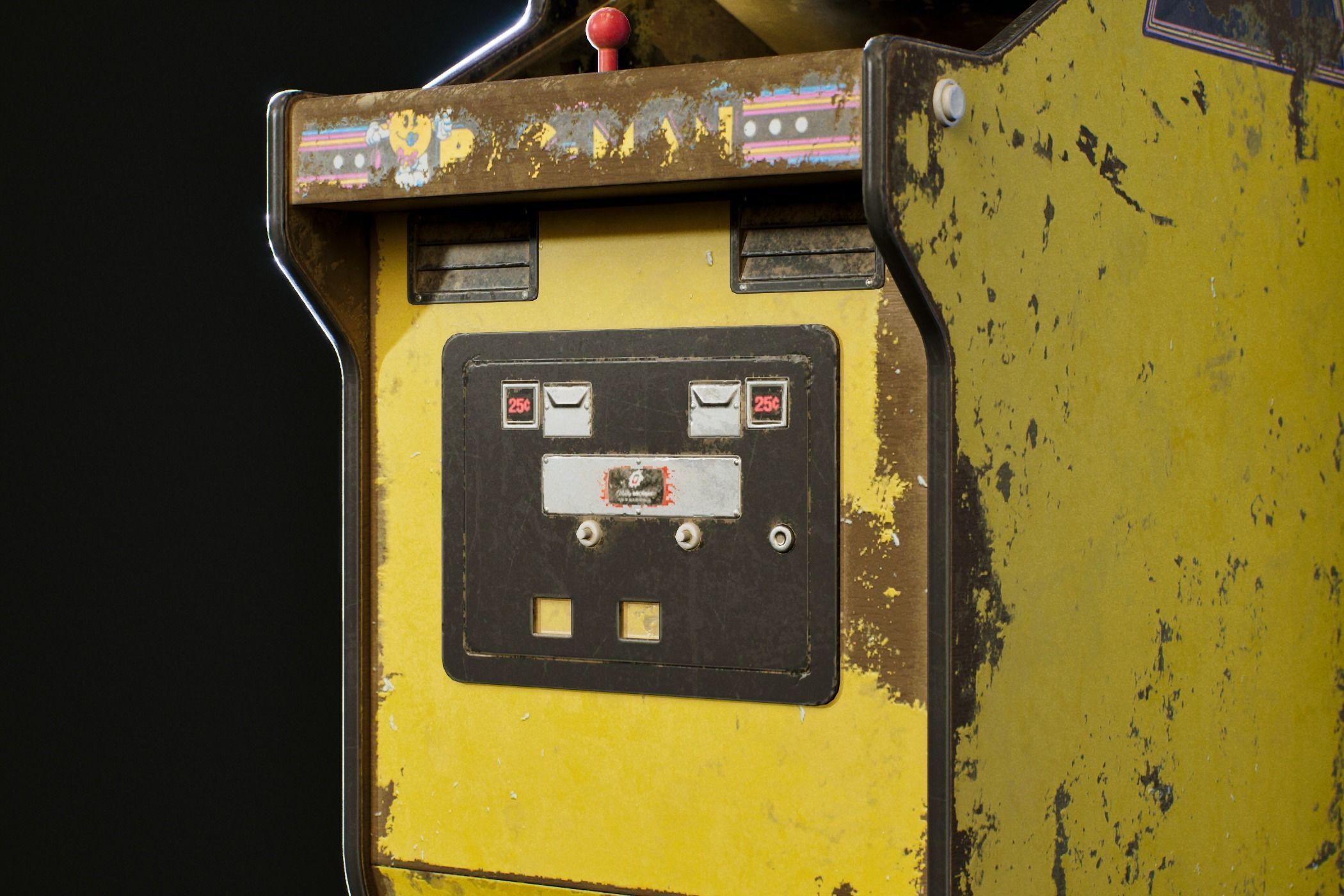 baby Pac-man arcade machine Low-poly 3D model_2