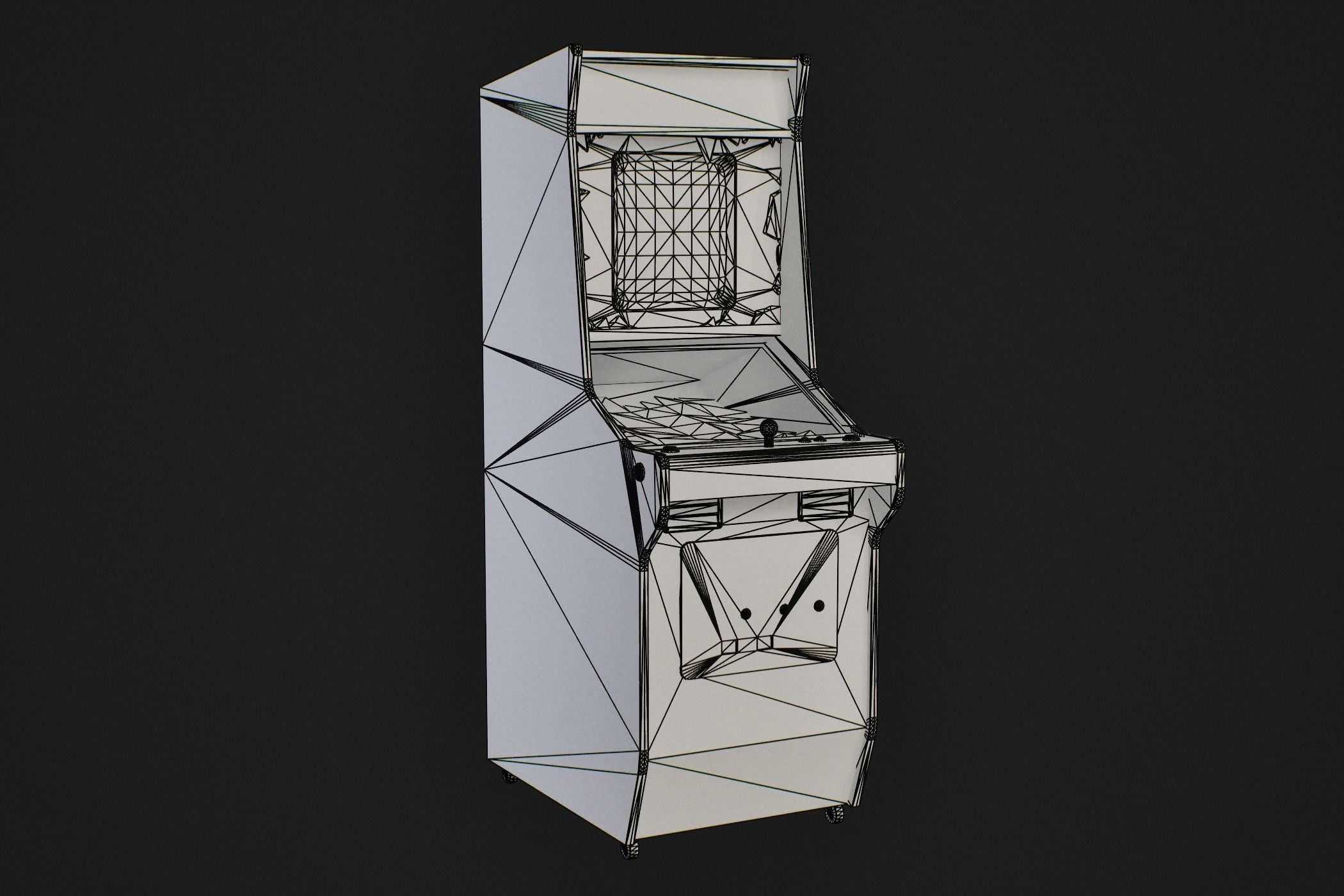 baby Pac-man arcade machine Low-poly 3D model_4