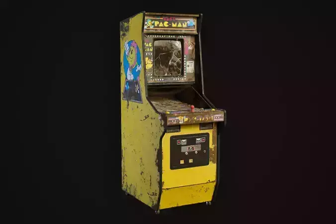 baby Pac-man arcade machine Low-poly 3D model baby Pac-man arcade machine Low-poly 3D model