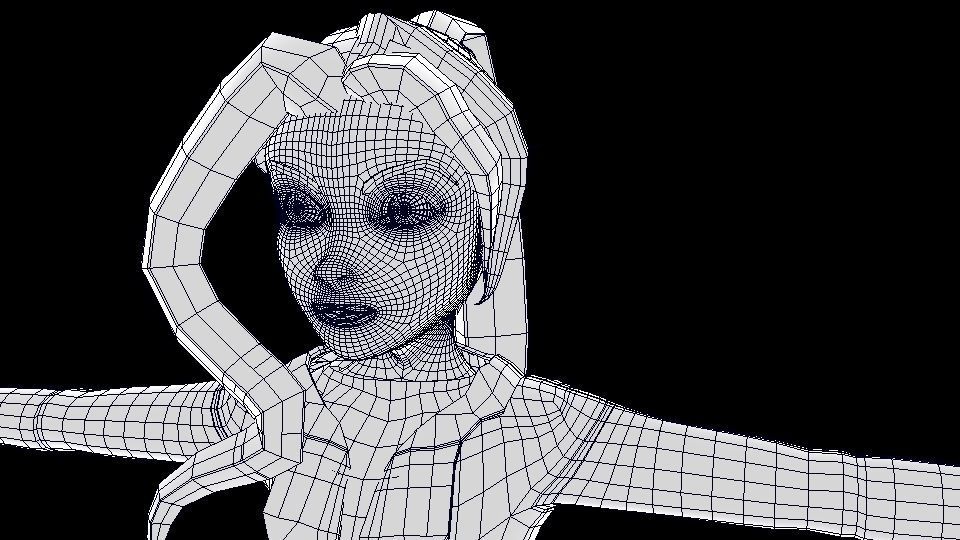 basic student girl model  Low-poly 3D model_3