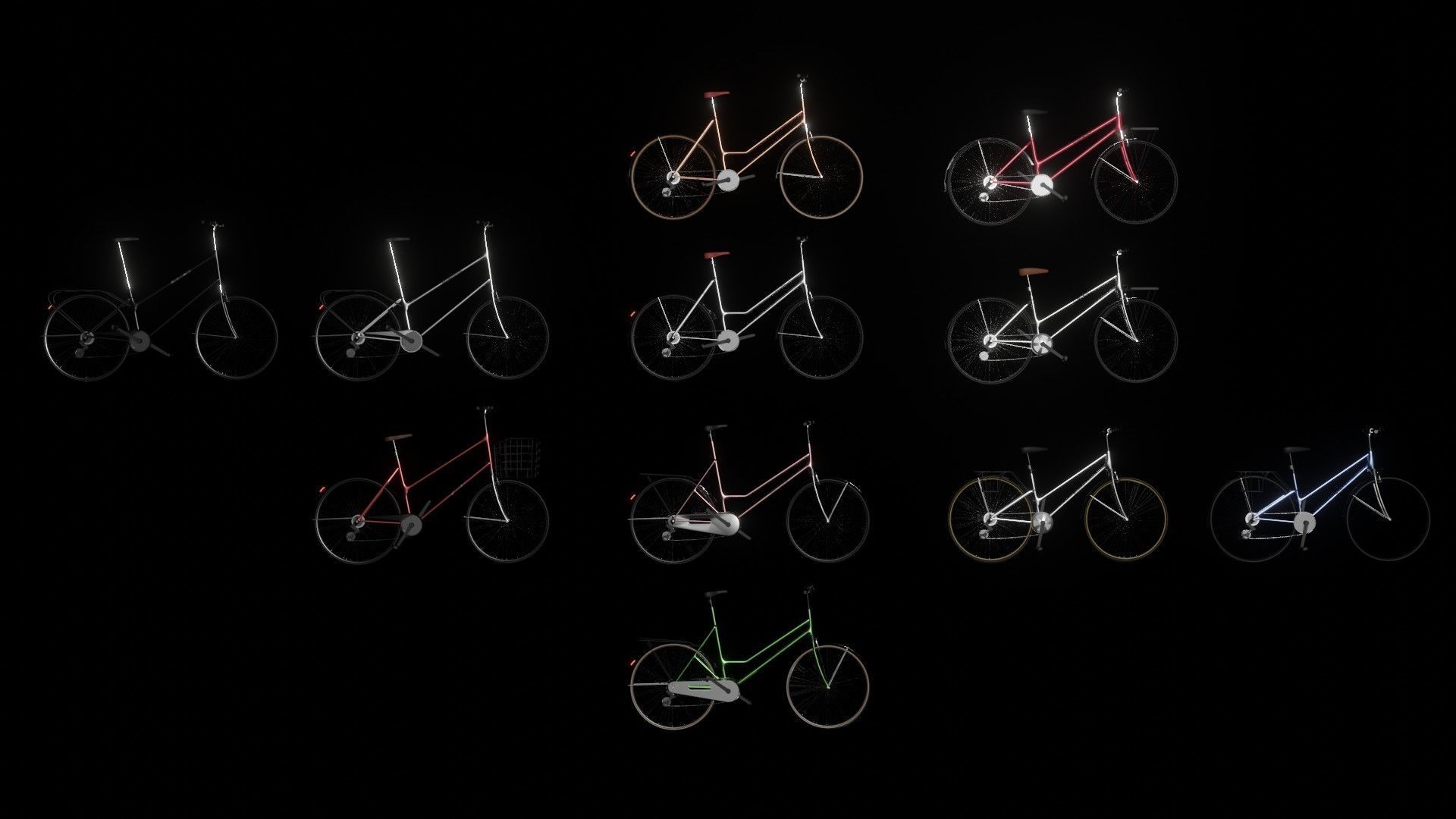Bicycle Parking Scene 3D model_8
