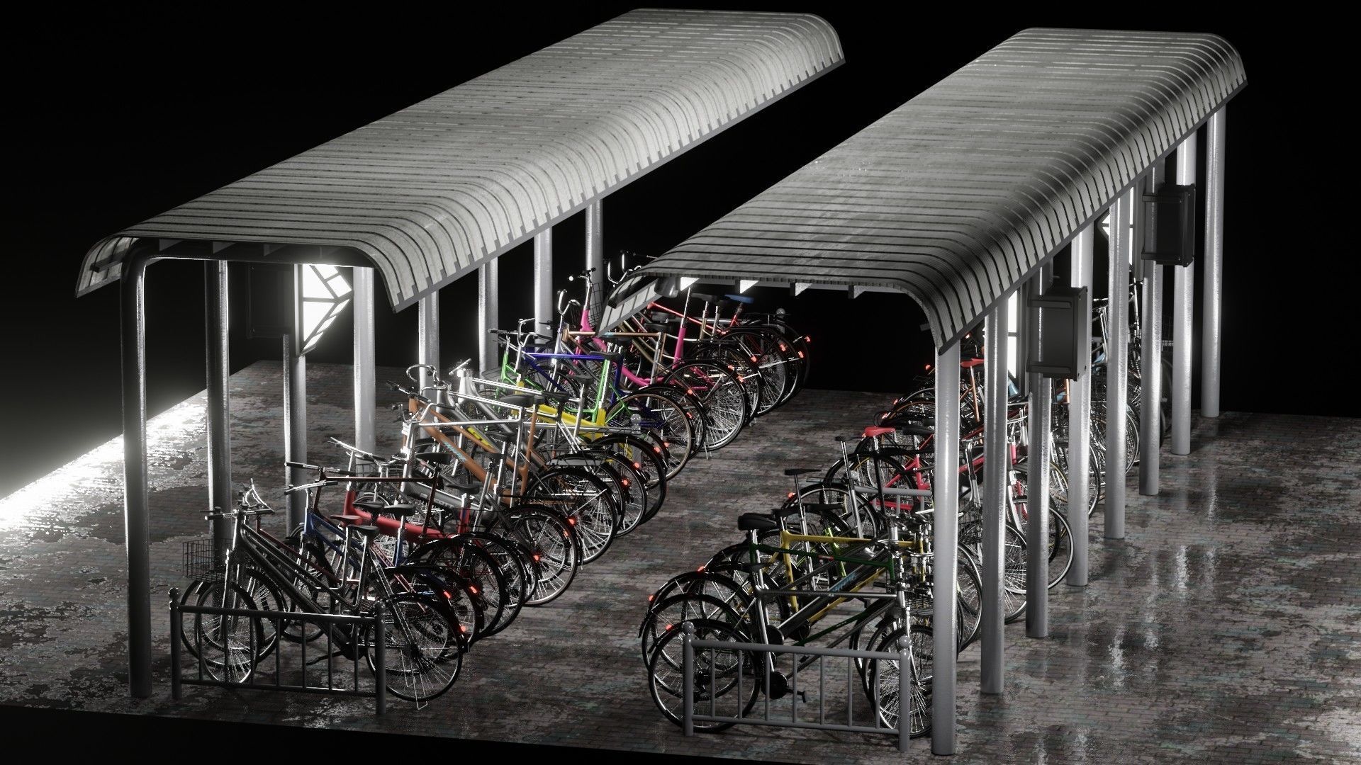 Bicycle Parking Scene 3D model_6