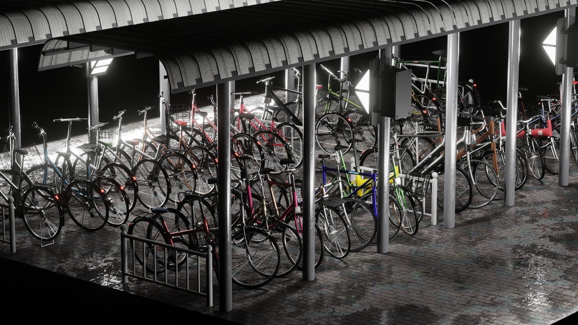 Bicycle Parking Scene 3D model_10