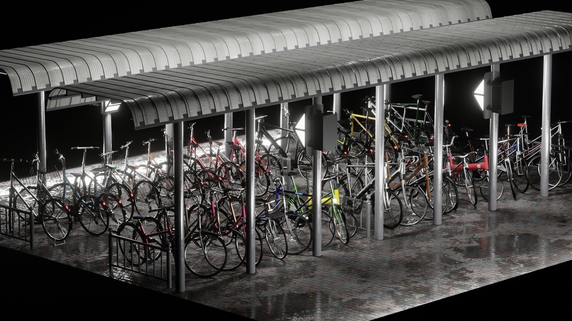 Bicycle Parking Scene 3D model_21