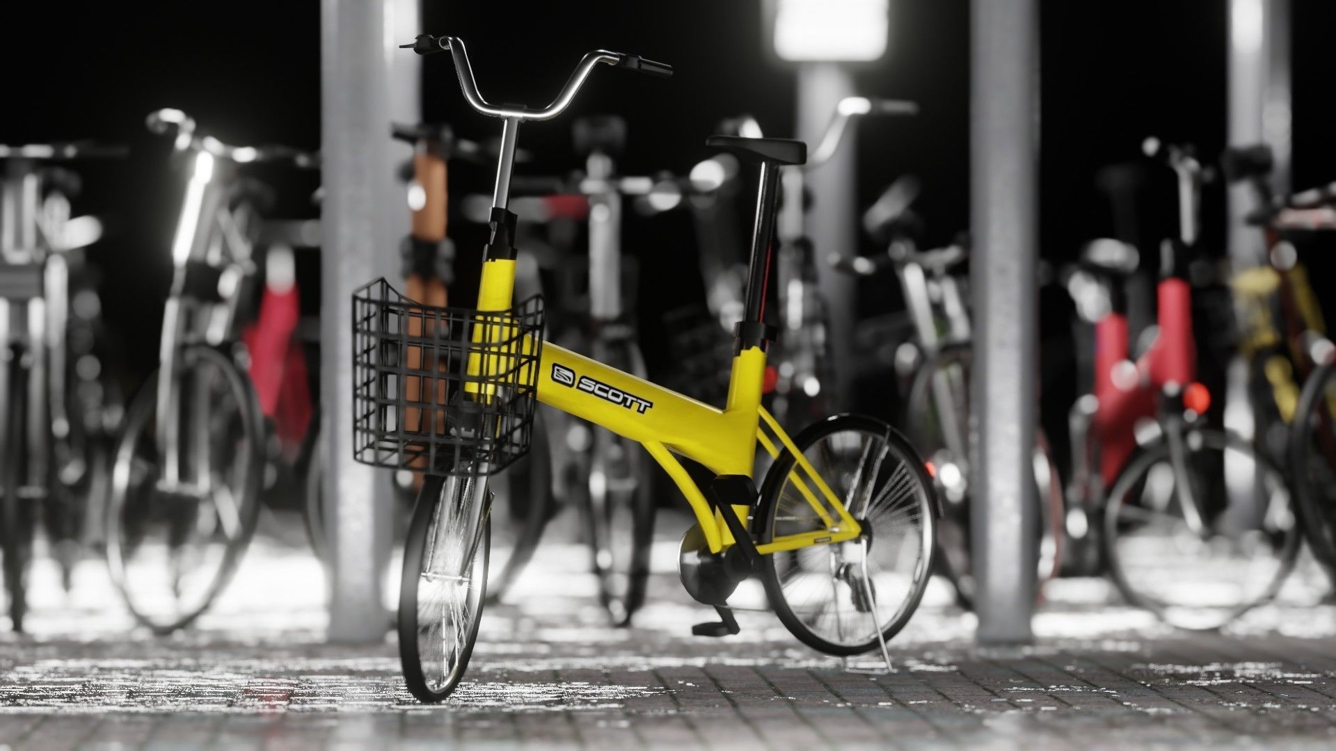 Bicycle Parking Scene 3D model_11