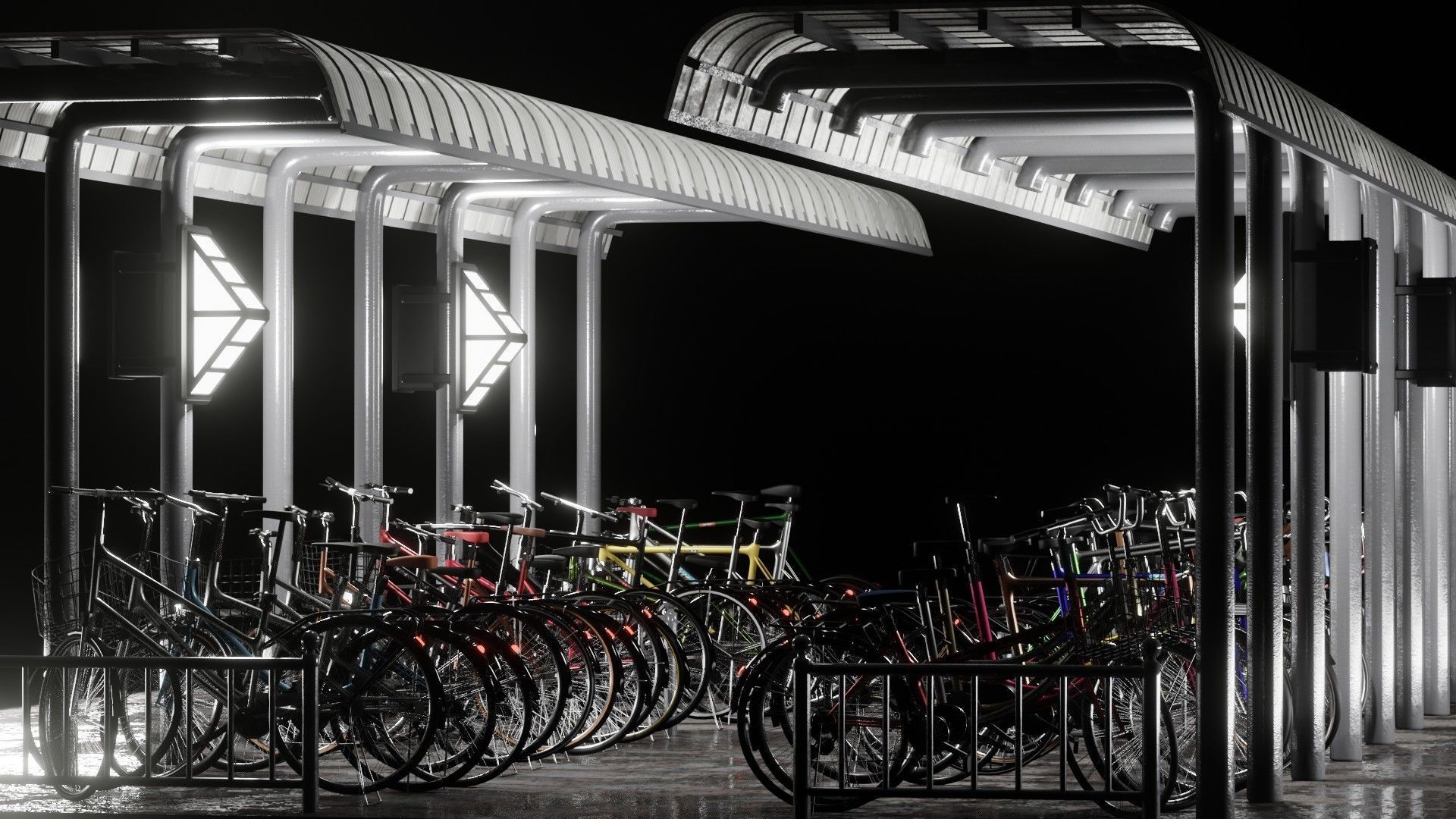 Bicycle Parking Scene 3D model_7