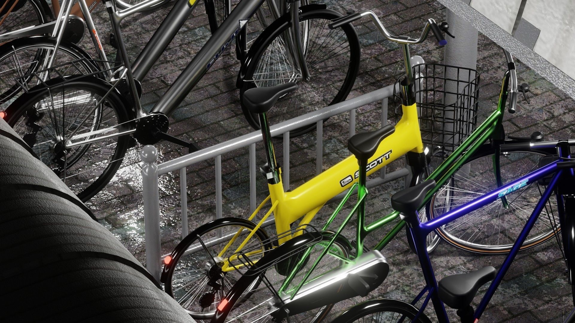 Bicycle Parking Scene 3D model_19